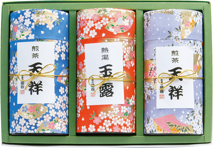 茶筒3本詰　玉露と特上煎茶詰め合わせ